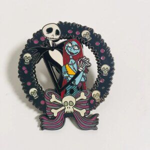 Rare Vintage Nightmare Before Christmas Trading Pin with Jack and Sally